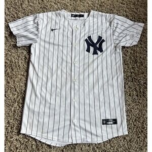 New York Yankees Nike White Pin Stripe Blank Team Jersey Youth XL 18-20
